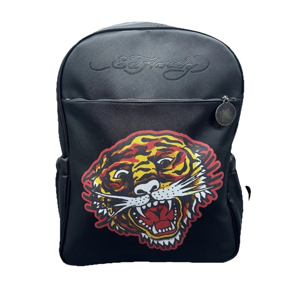 Ed‎ Hardy Backpack Black Tiger Fit Most Laptops Adjustable Straps New